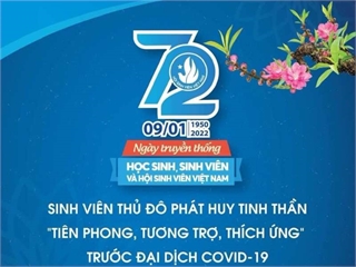 Kỷ niệm 72 năm Ngày truyền thống học sinh sinh viên và Hội Sinh viên Việt Nam (09/01/1950 - 09/01/2022), tuyên dương “Sinh viên 5 tốt” các cấp và giải thưởng "Sao tháng Giêng" năm 2021