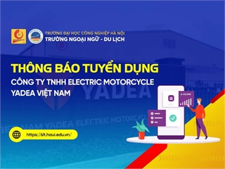 Công ty TNHH Electric Motocycle Yadea Việt Nam tuyển dụng