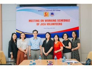 Đón tiếp Đại diện văn phòng Tổ chức Hợp tác Phát triển Nhật Bản (JICA) và trao đổi hỗ trợ các hoạt động của tình nguyện viên JICA tại Trường Ngoại ngữ - Du lịch