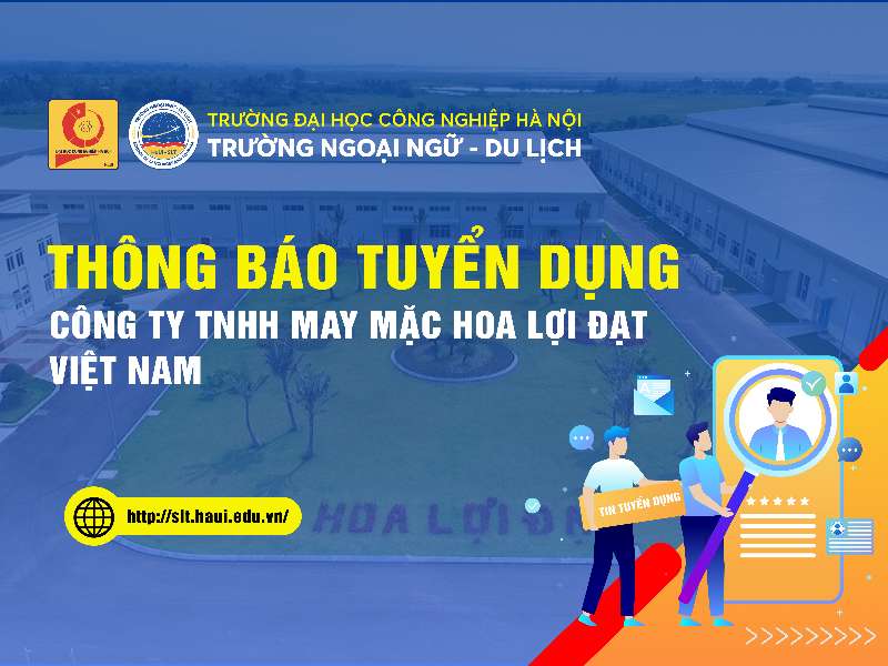 Công ty TNHH may mặc Hoa Lợi Đạt tuyển nhân viên văn phòng biết Tiếng Trung