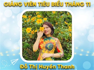 Giảng viên tiêu biểu tháng 11 - Cô Đỗ Thị Huyền Thanh