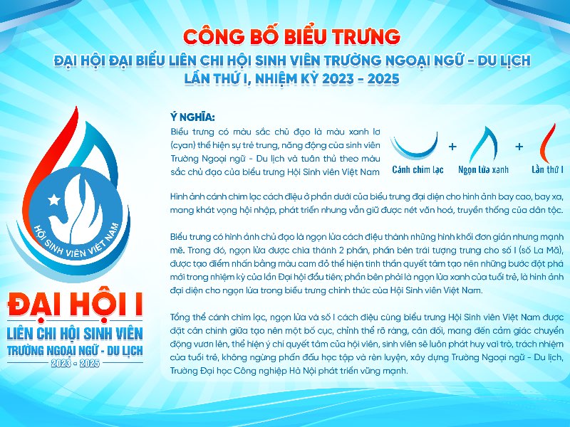 Công bố biểu trưng Đại hội đại biểu Liên chi Hội Sinh viên Trường Ngoại ngữ - Du lịch lần thứ I, nhiệm kỳ 2023 - 2025