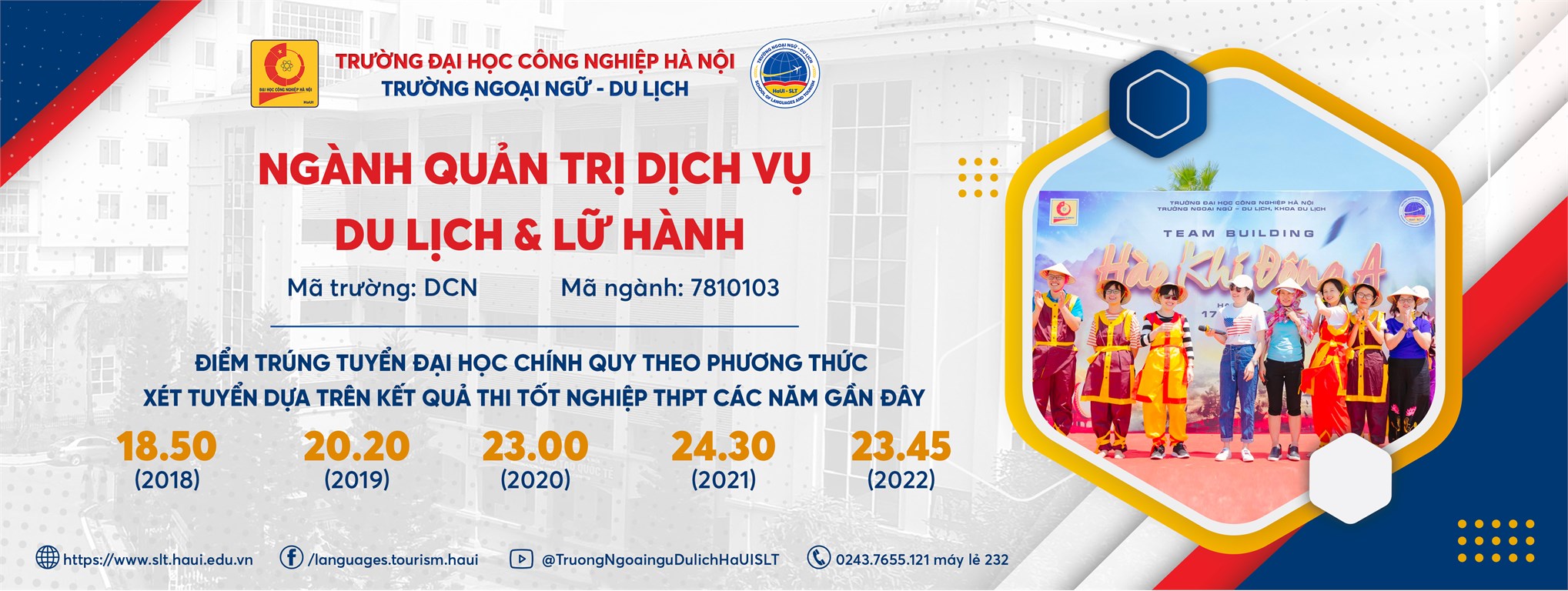 Điểm trúng tuyển đại học chính quy theo phương thức xét tuyển dựa trên kết quả thi tốt nghiệp THPT các năm gần đây