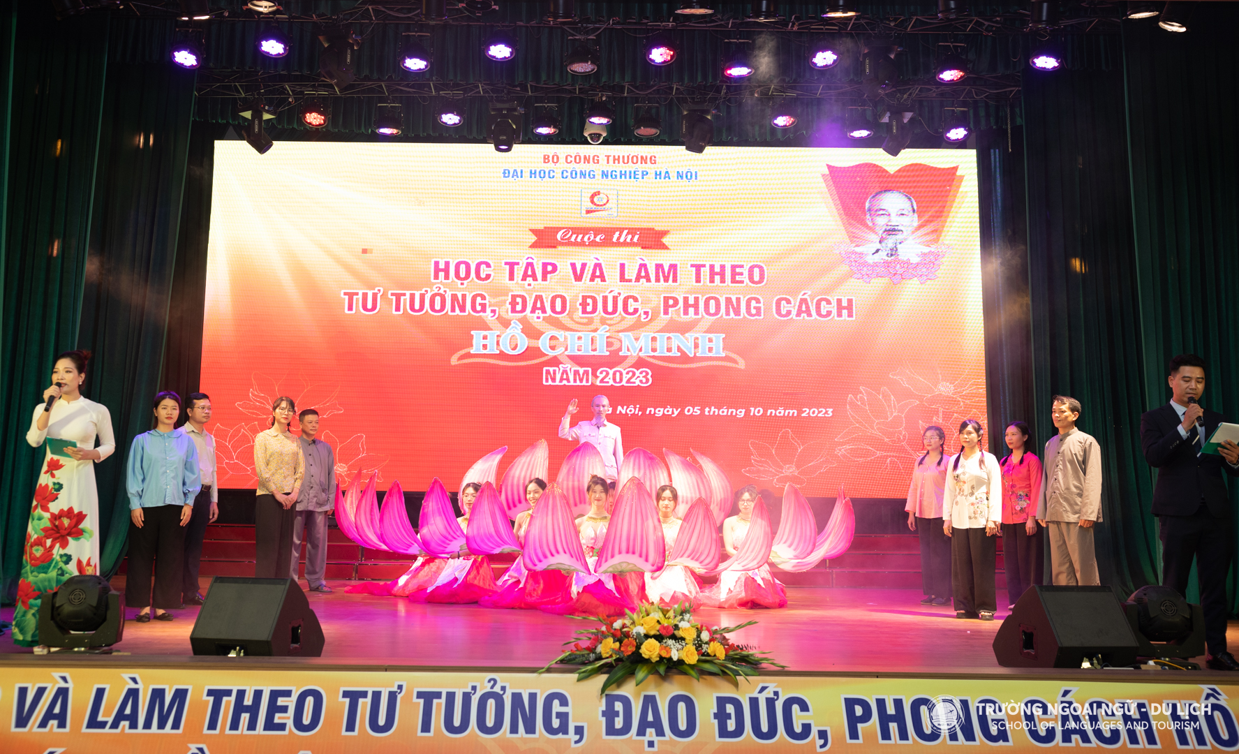 Đội thi Trường Ngoại ngữ - Du lịch, Phòng Đào tạo, Trung tâm Đào tạo Sau Đại học và Trung tâm Đào tạo Thường xuyên đã xuất sắc đạt giải Nhì và giải Hình tượng Bác Hồ tại Cuộc thi Học tập và làm theo tư tưởng, đạo đức, phong cách Hồ Chí Minh năm 2023