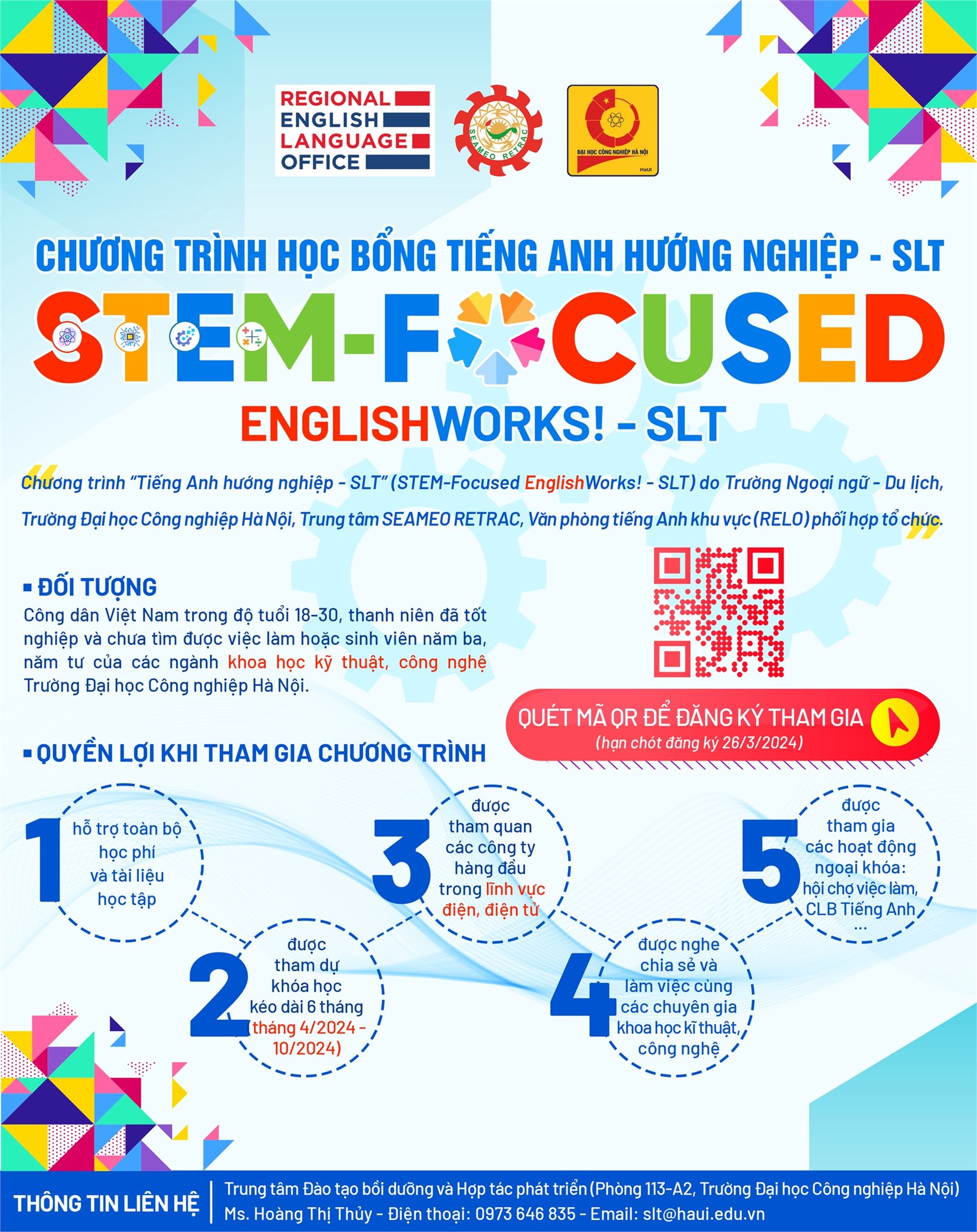 Chương trình học bổng “Tiếng Anh hướng nghiệp - SLT” STEM-Focused EnglishWorks! - SLT