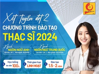 Tuyển sinh trình độ Thạc sĩ Ngôn ngữ Anh, Ngôn ngữ Trung Quốc đợt 2 năm 2024