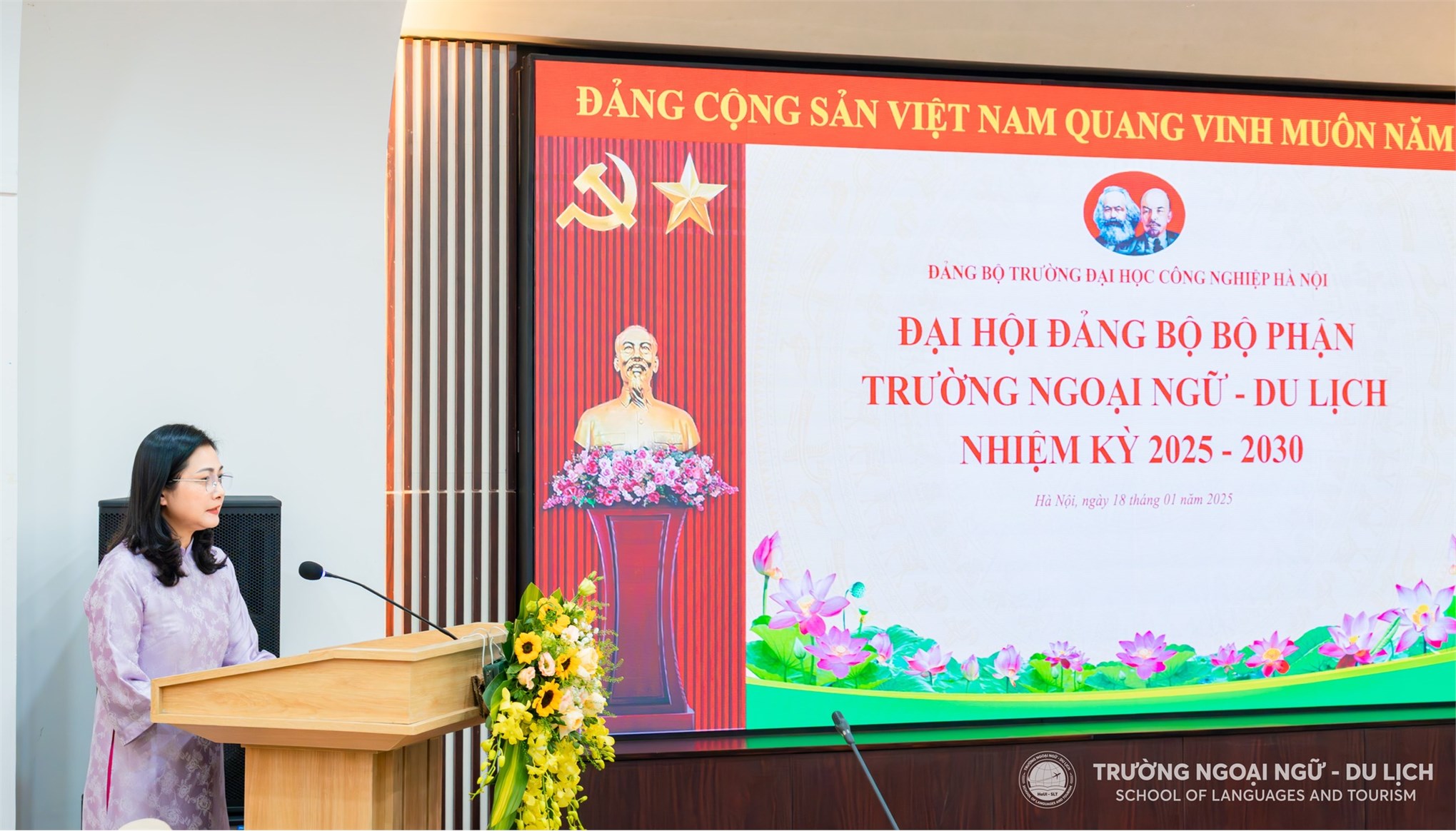 Đại hội Đảng bộ bộ phận Trường Ngoại ngữ - Du lịch lần thứ II, nhiệm kỳ 2025 - 2030