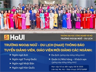 Thông báo tuyển giảng viên, giáo viên mời giảng Trường Ngoại ngữ - Du lịch