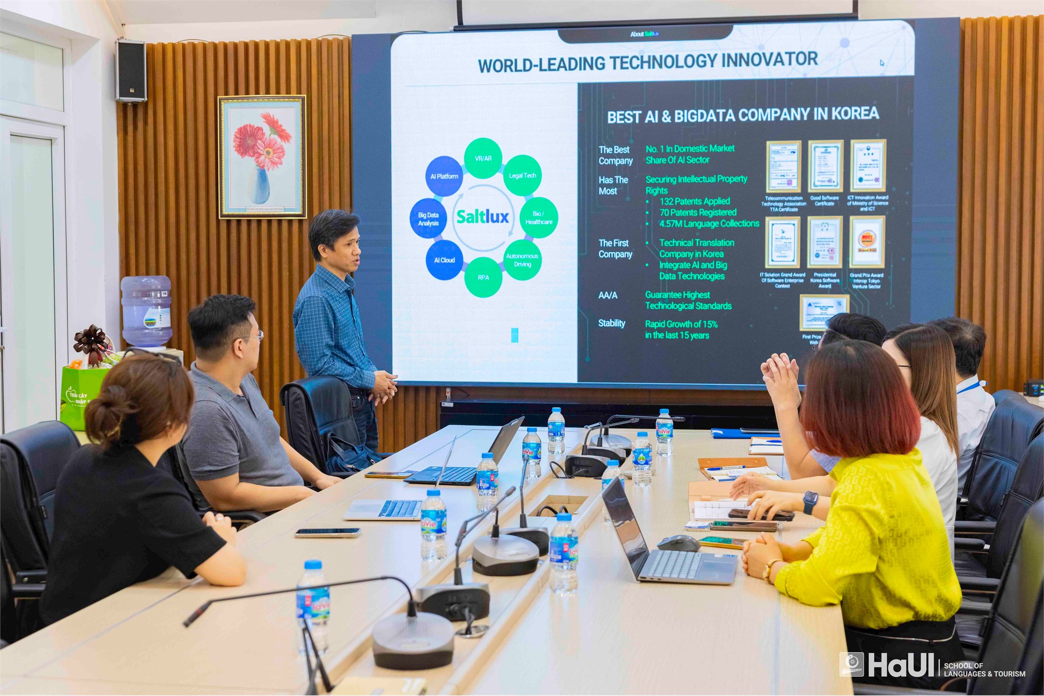 Trường Ngoại ngữ – Du lịch mở rộng hợp tác với Saltlux Technology trong lĩnh vực AI và ngôn ngữ