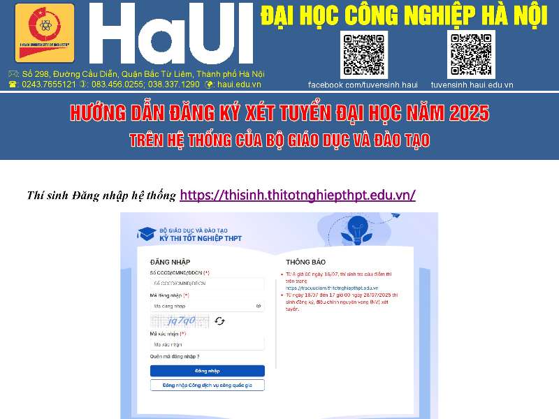 Hướng dẫn đăng ký xét tuyển nguyện vọng đại học chính quy năm 2025 trên hệ thống của BGD&ĐT