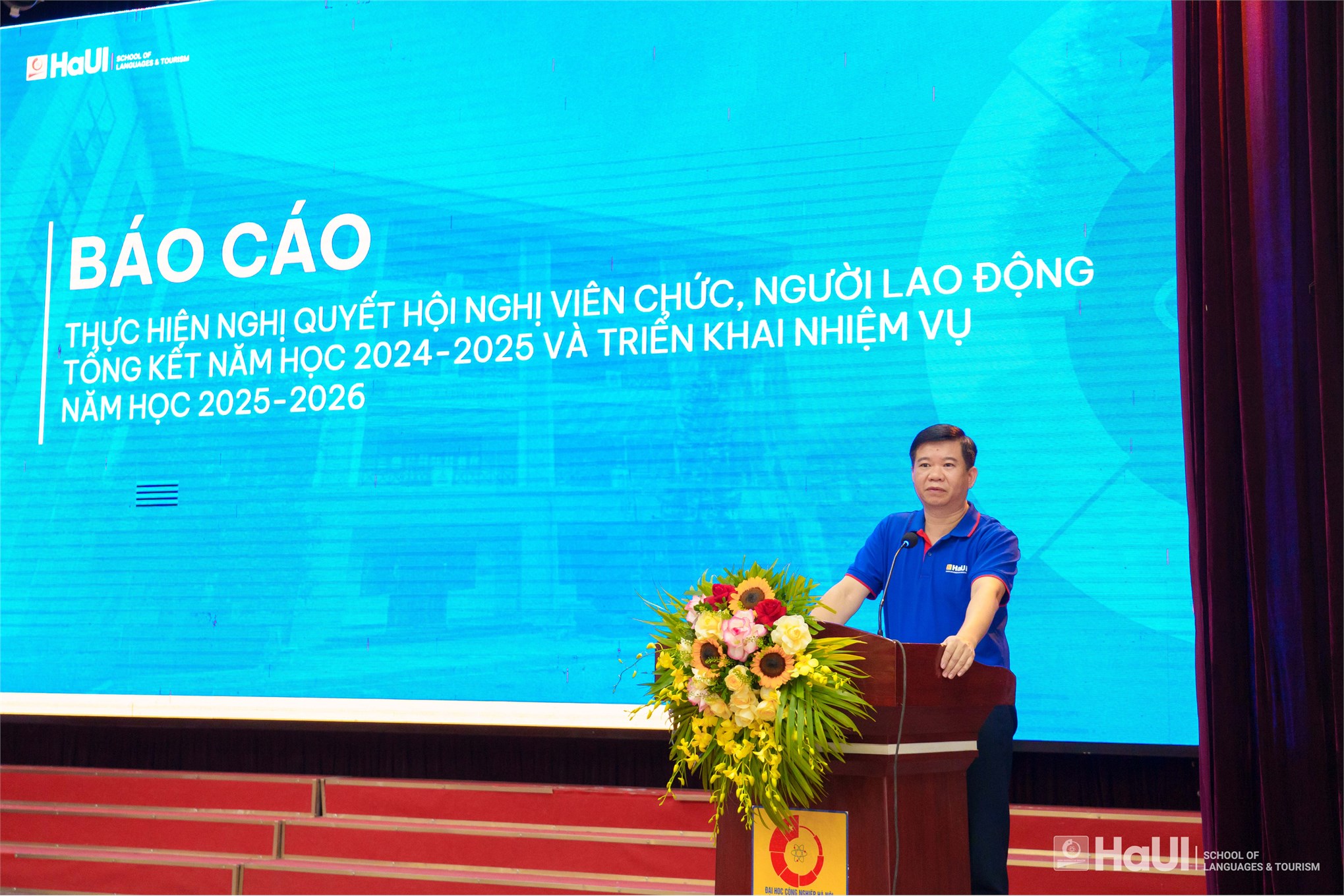 Hội nghị viên chức, người lao động Trường Ngoại ngữ - Du lịch, tổng kết năm học 2024 - 2025 và triển khai nhiệm vụ năm học 2025 - 2026