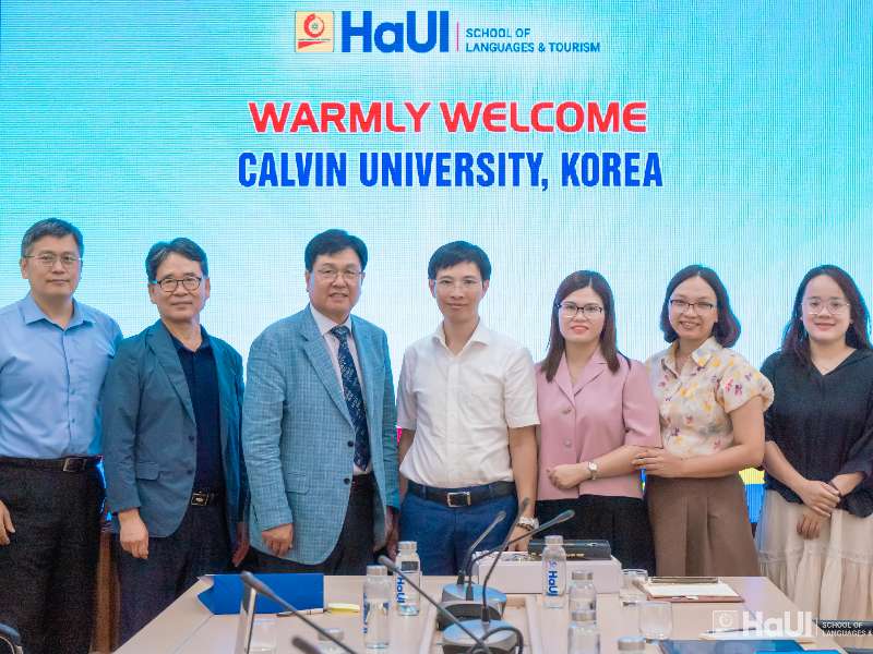 Khoa Ngôn ngữ Hàn Quốc đón tiếp và làm việc với Trường Đại học Calvin (Hàn Quốc)