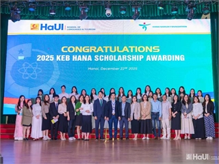 KEB Hana Bank trao 8.000 USD học bổng cho sinh viên Khoa Ngôn ngữ Hàn Quốc, Trường Ngoại ngữ - Du lịch HaUI