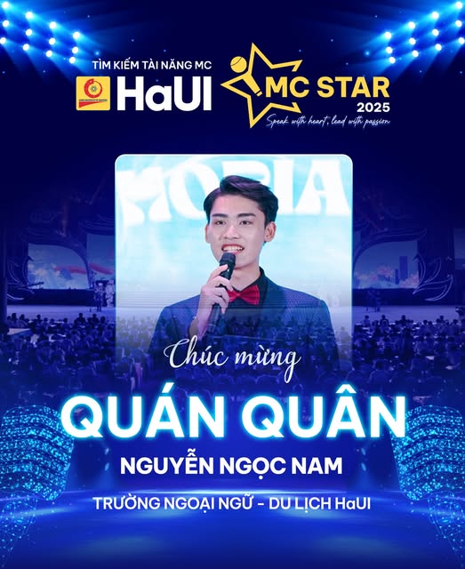 Quán quân MC HaUI Star 2025 gọi tên sinh viên Trường Ngoại ngữ - Du lịch
