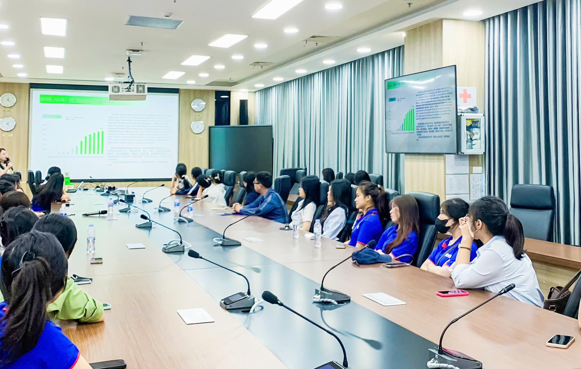 Sinh viên Khoa Ngôn ngữ Anh và Khoa Ngôn ngữ Trung Quốc tham quan thực tế tại Công ty TNHH Khoa học Kỹ thuật Goertek Vina