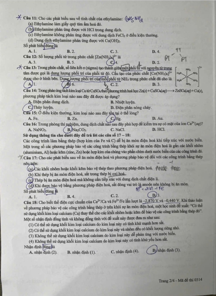 Đề thi tốt nghiệp THPT môn Hóa học và gợi ý giải đề