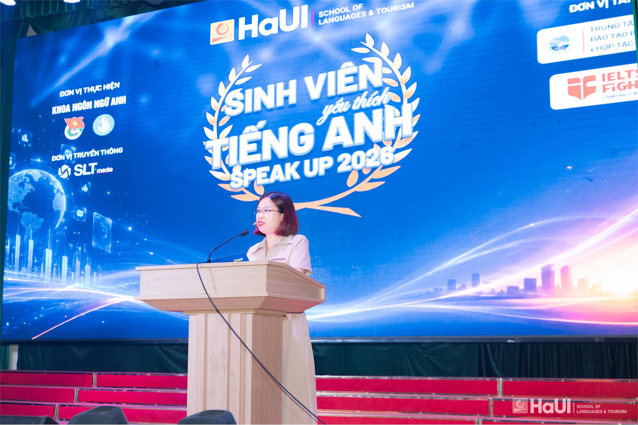 Chung kết Speak Up 2026: Lan tỏa tinh thần học tiếng Anh trong sinh viên Đại học Công nghiệp Hà Nội