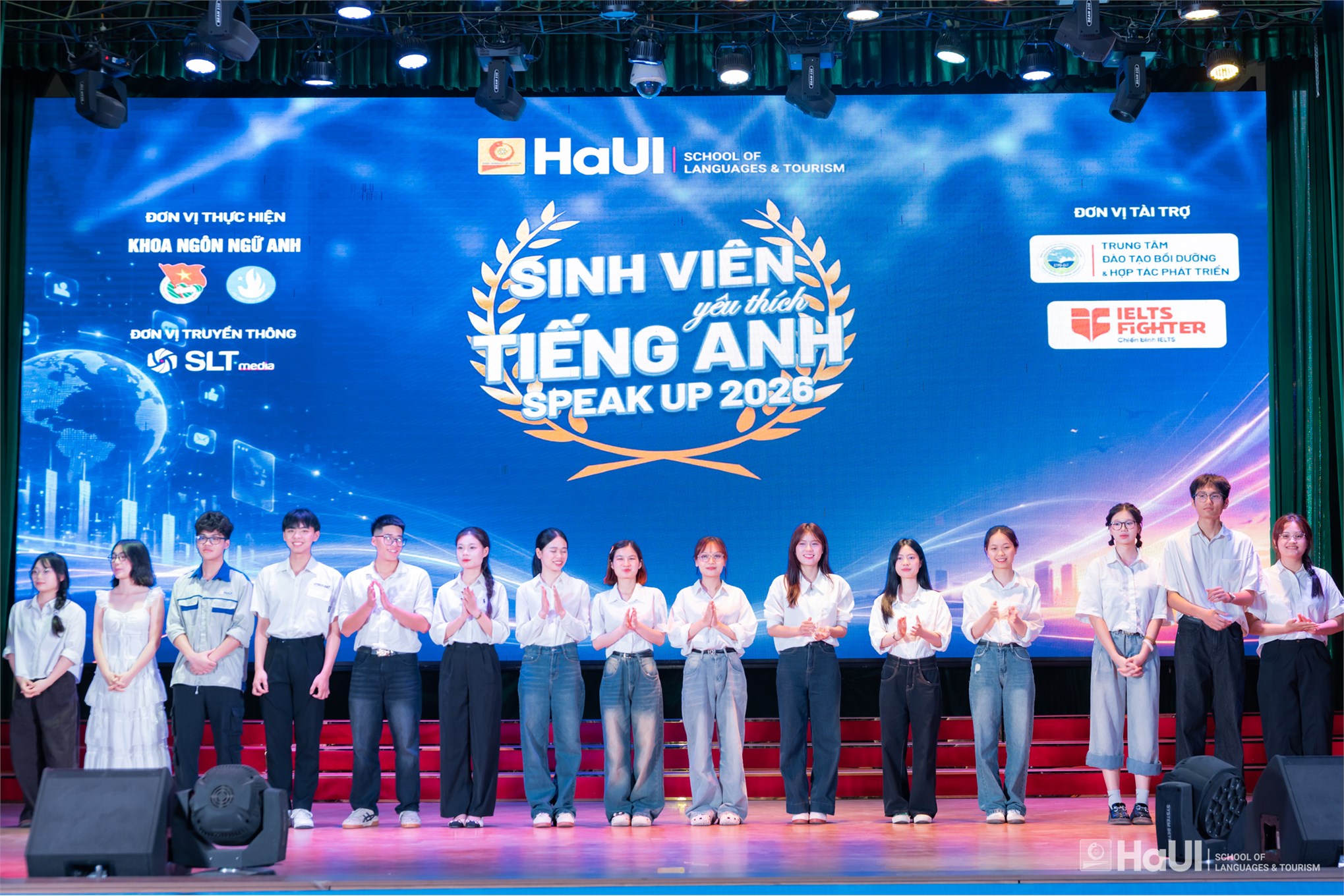 Chung kết Speak Up 2026: Lan tỏa tinh thần học tiếng Anh trong sinh viên Đại học Công nghiệp Hà Nội